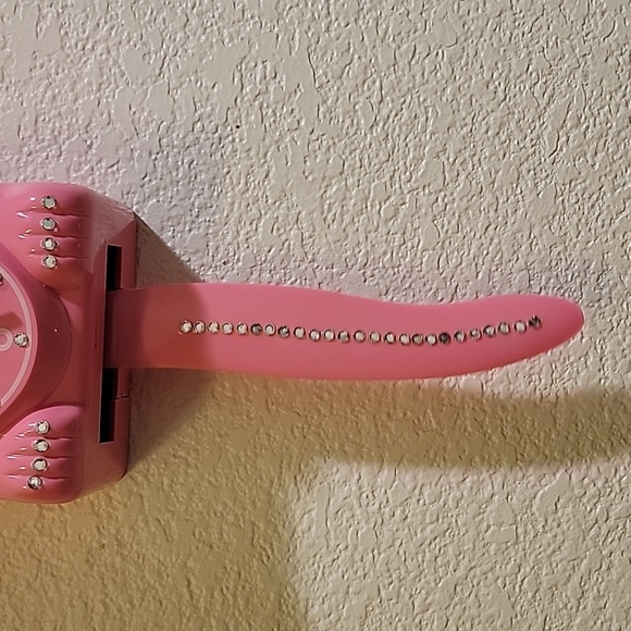 Jeweled Flamingo Pink Lady Kit-Cat Klock clock RARE Vintage - Picture 4 of 4